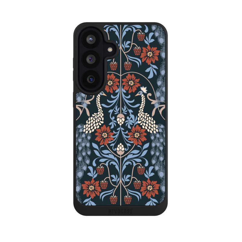 Galaxy S26 FE NIVOpure Vintage Peacock Garden Arts and Crafts Floral Dark