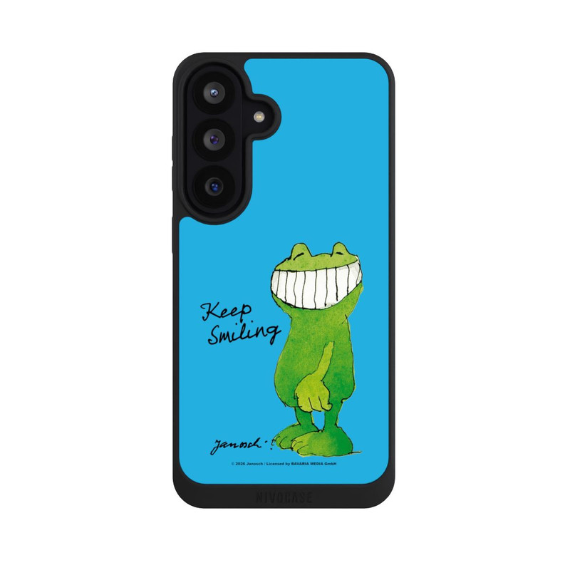 Galaxy S26 FE NIVOpure Janosch Frosch Keep Smiling Blue