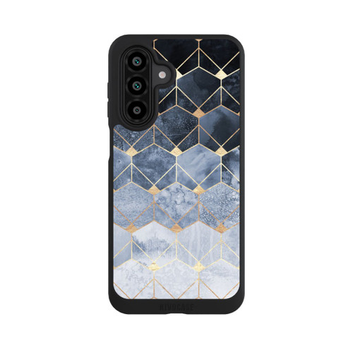 Samsung Galaxy A18 5G NIVOpure Blaue Sechsecke und Diamanten Golddruck