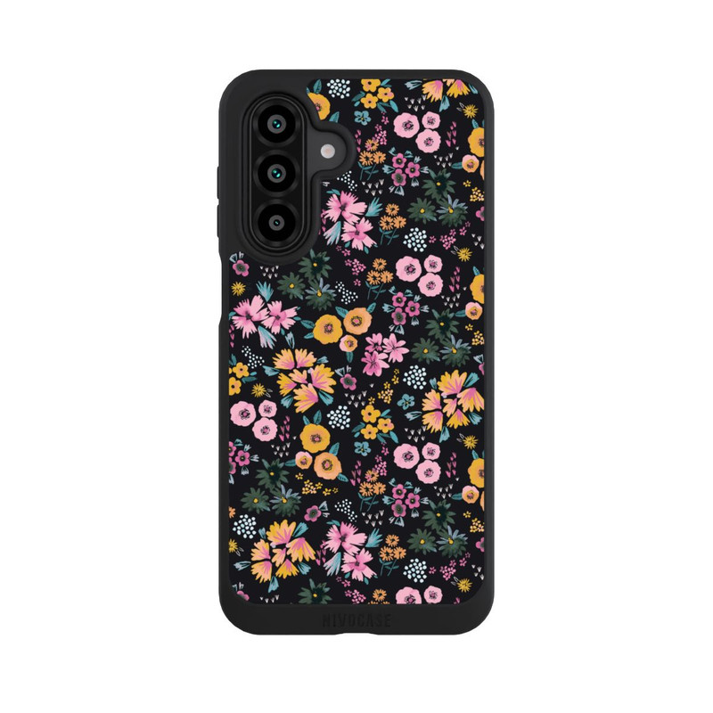 Galaxy A18 5G NIVOpure Kleine bunte Blumen Schwarz 2