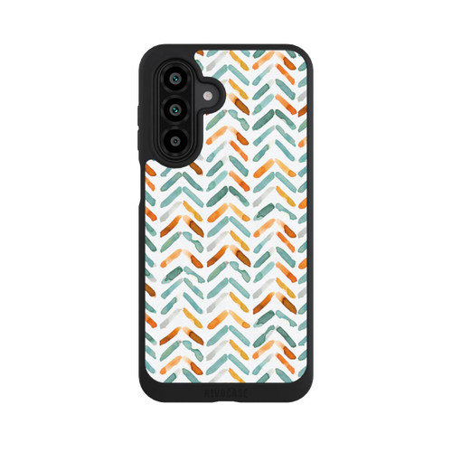 Samsung Galaxy A18 5G NIVOpure Elegantes Herbstchevron Blau Orange