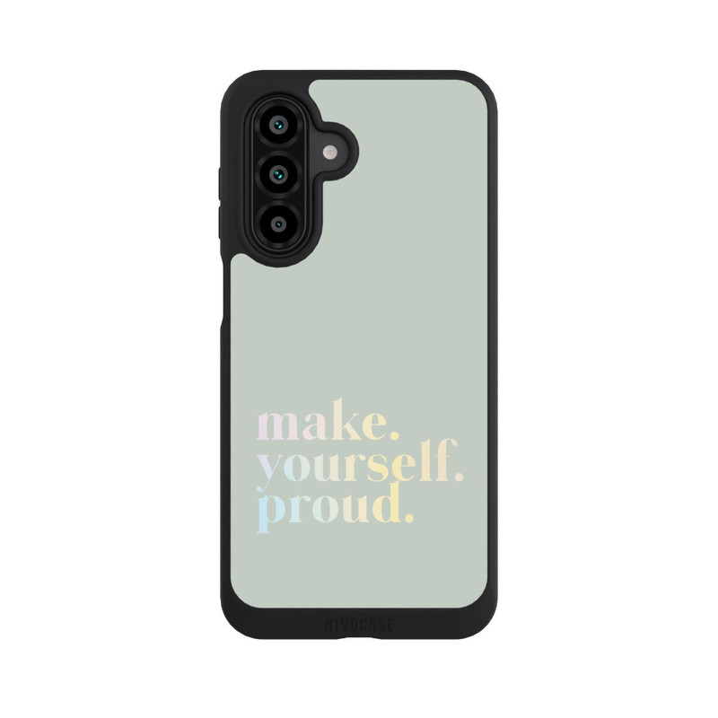 Galaxy A18 5G NIVOpure Make Yourself Proud Zitat-Minze und Farbverlauf