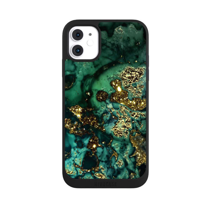 iPhone 11 NIVOpure Cyan Glitter Marble Look
