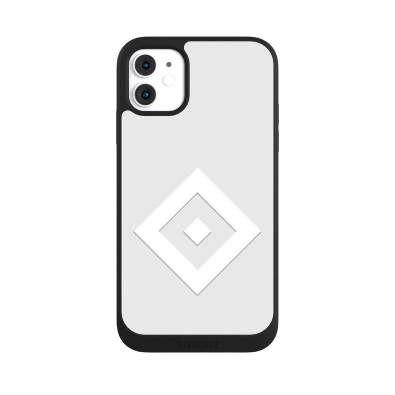 iPhone 11 NIVOpure Logo en forme de losange sur fond gris HSV