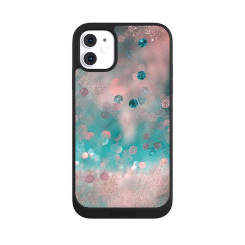 Apple iPhone 11 NIVOpure Look pailleté glamour turquoise