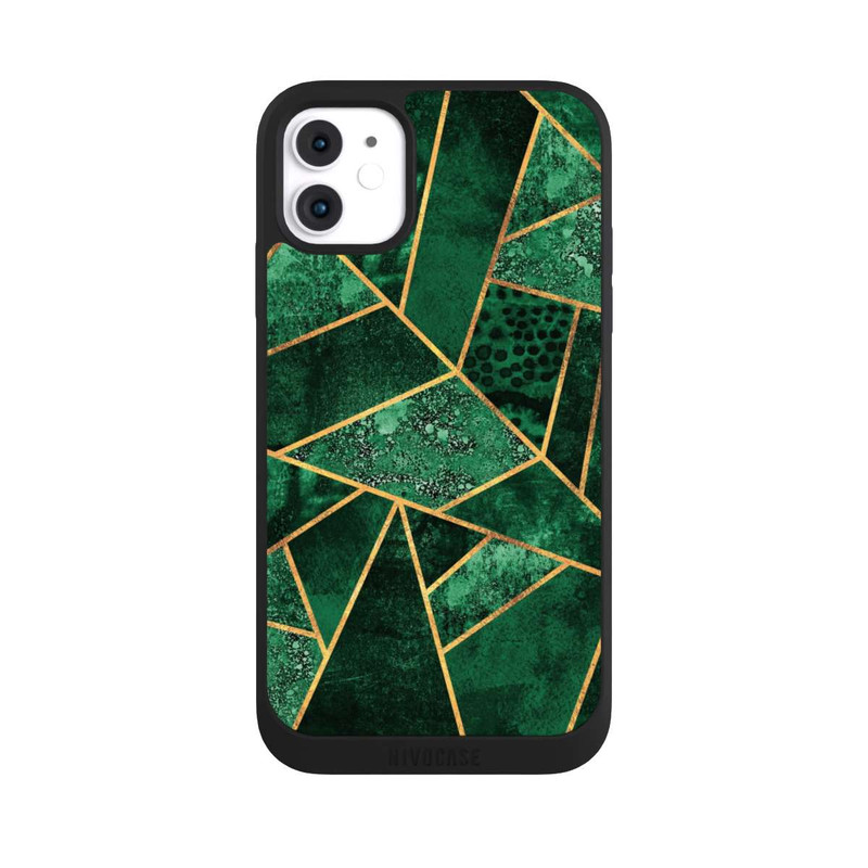 iPhone 11 NIVOpure Deep Emerald Gold Print