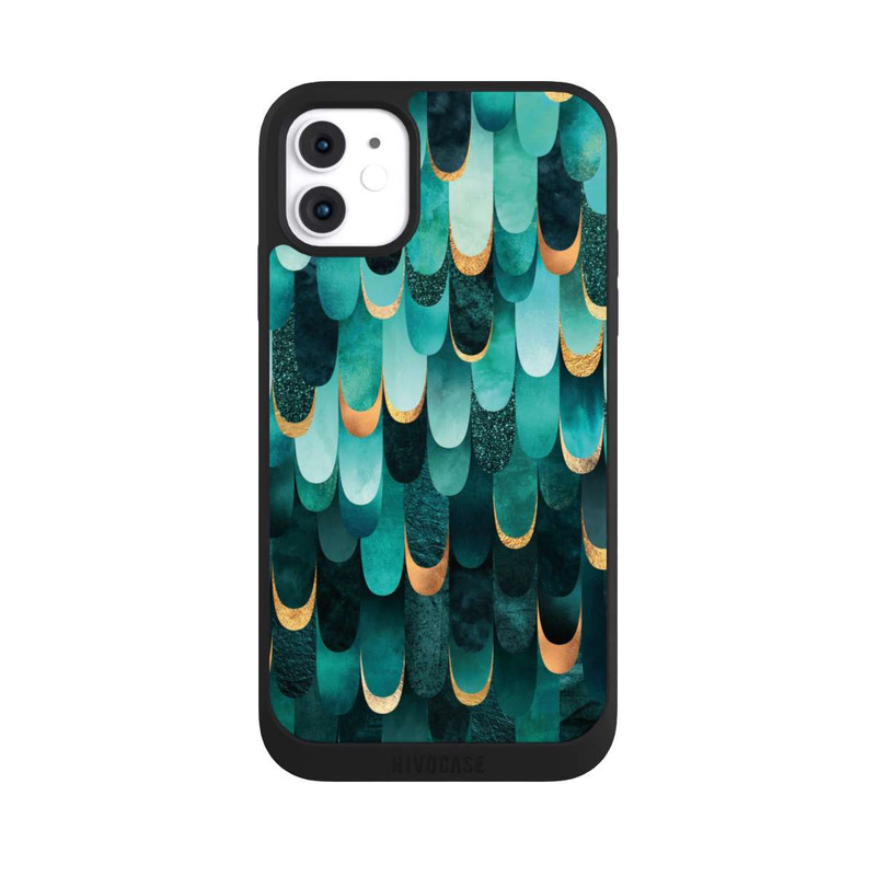 iPhone 11 NIVOpure Gefiedert Türkis Golddruck