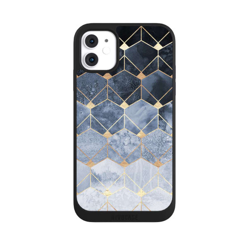 Apple iPhone 11 NIVOpure Blaue Sechsecke und Diamanten Golddruck