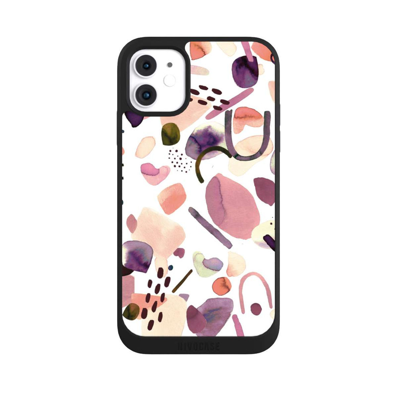 iPhone 11 NIVOpure Aquarelle Formes abstraites Mauve