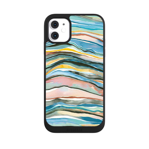Apple iPhone 11 NIVOpure Couches d'agate aquarelle bleues