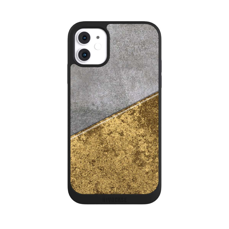 iPhone 11 NIVOpure Aspect béton et or