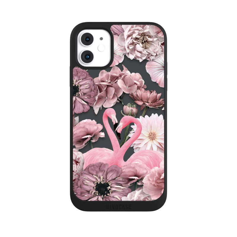 iPhone 11 NIVOpure Flamants roses en motif de fleurs