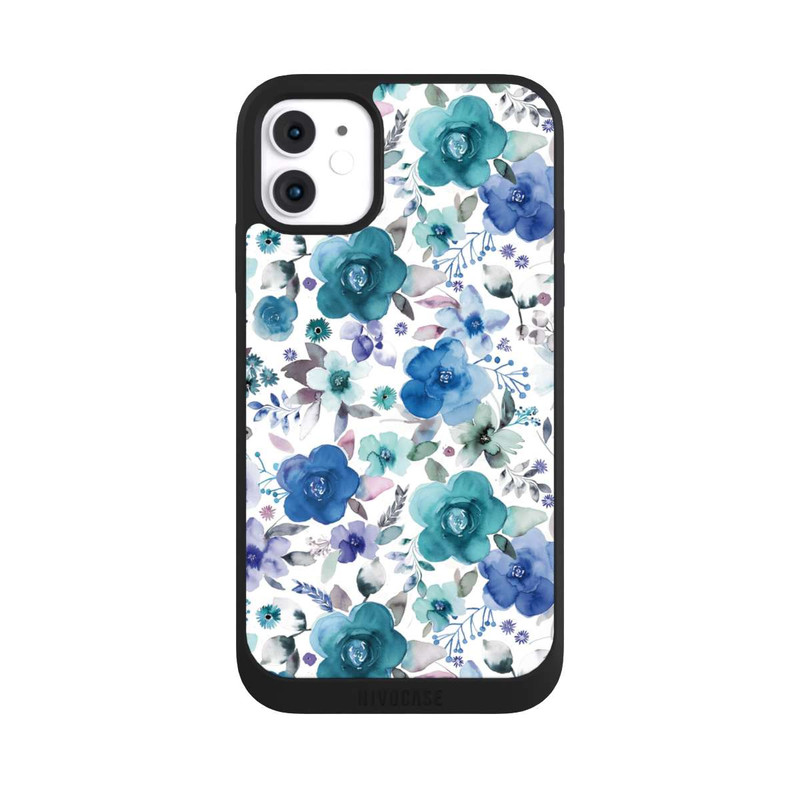 iPhone 11 NIVOpure Bouquets de fleurs d'hiver bleu