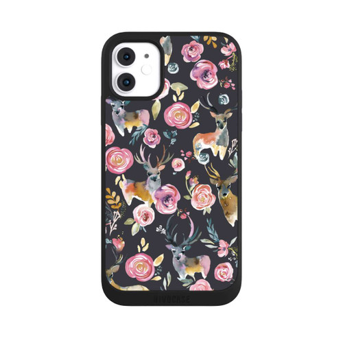 Apple iPhone 11 NIVOpure Cerfs et fleurs Anthracite