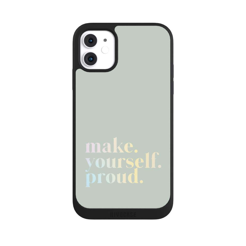 iPhone 11 NIVOpure Make Yourself Proud Zitat-Minze und Farbverlauf