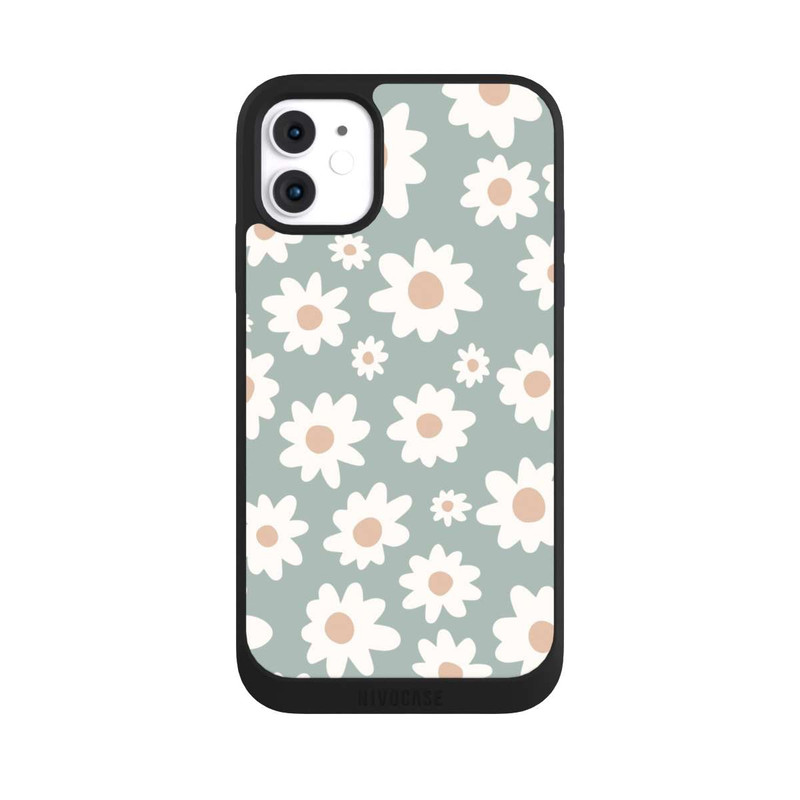 iPhone 11 NIVOpure Daisy Flower Seamless Pattern Green