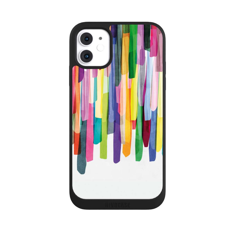 iPhone 11 NIVOpure Rayures colorées fond blanc