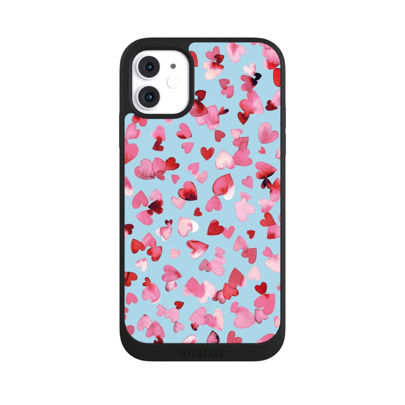 iPhone 11 NIVOpure Saint Valentin Amour Coeurs Rose Bleu