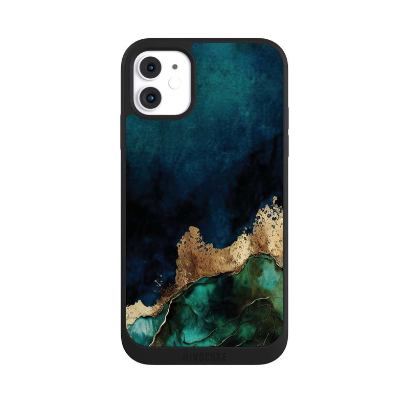 iPhone 11 NIVOpure Petrolblau mit Gold