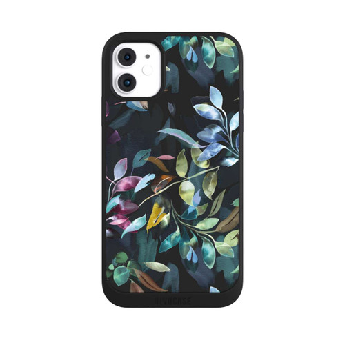 Apple iPhone 11 NIVOpure Mystische Aquarellblätter schwarz