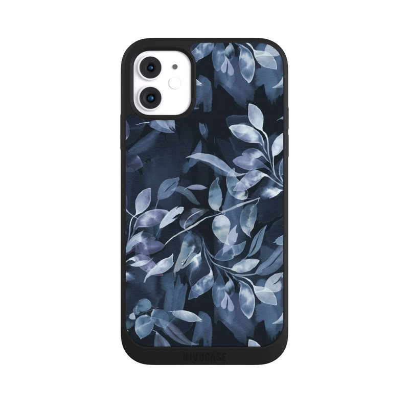 iPhone 11 NIVOpure Aquarelle Feuilles Mystiques Marine