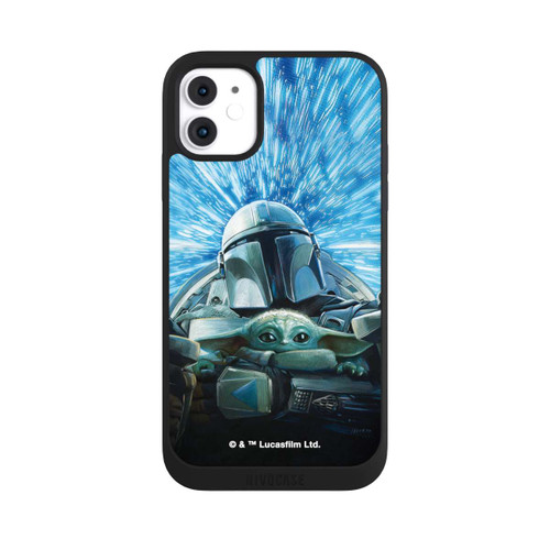 Apple iPhone 11 NIVOpure Grogu und Mando fliegen blau