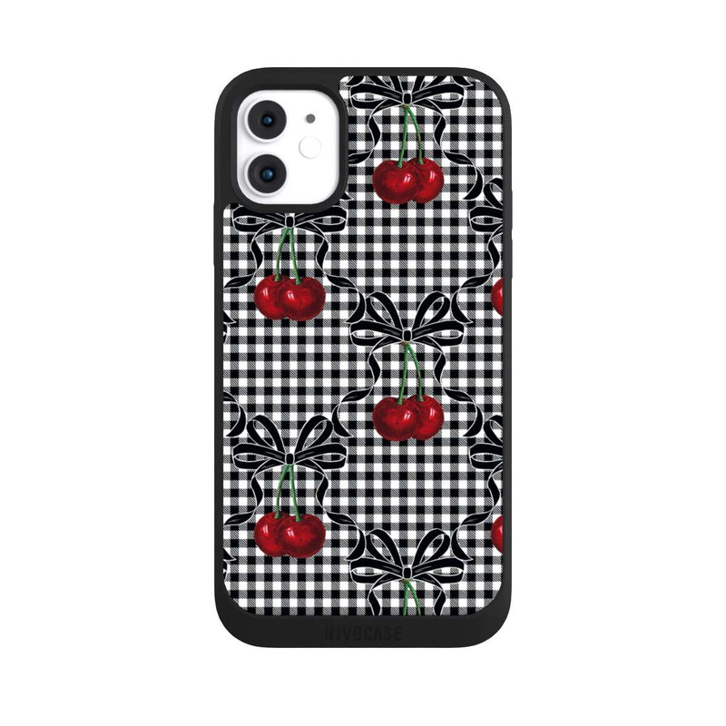 iPhone 11 NIVOpure Motif cerise noir
