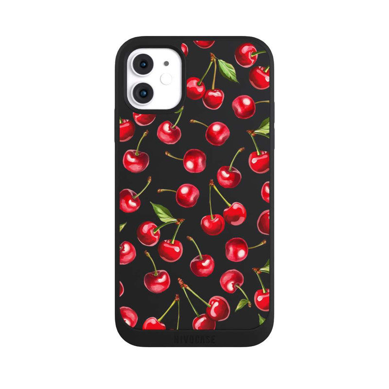 iPhone 11 NIVOpure Kirschen Muster Transparent mit KI