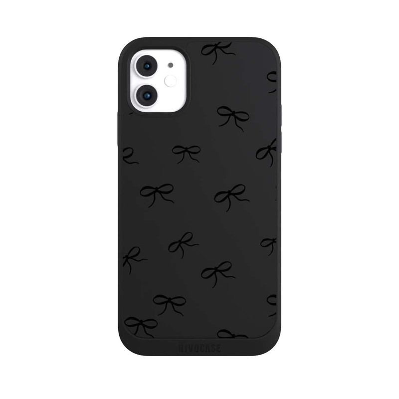 iPhone 11 NIVOpure Bows Black Pattern Transparent