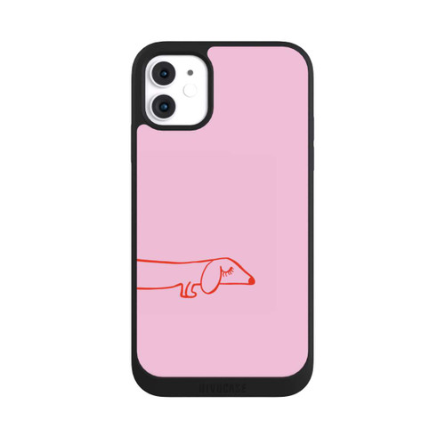 Apple iPhone 11 NIVOpure Dachshund Illustration Pink