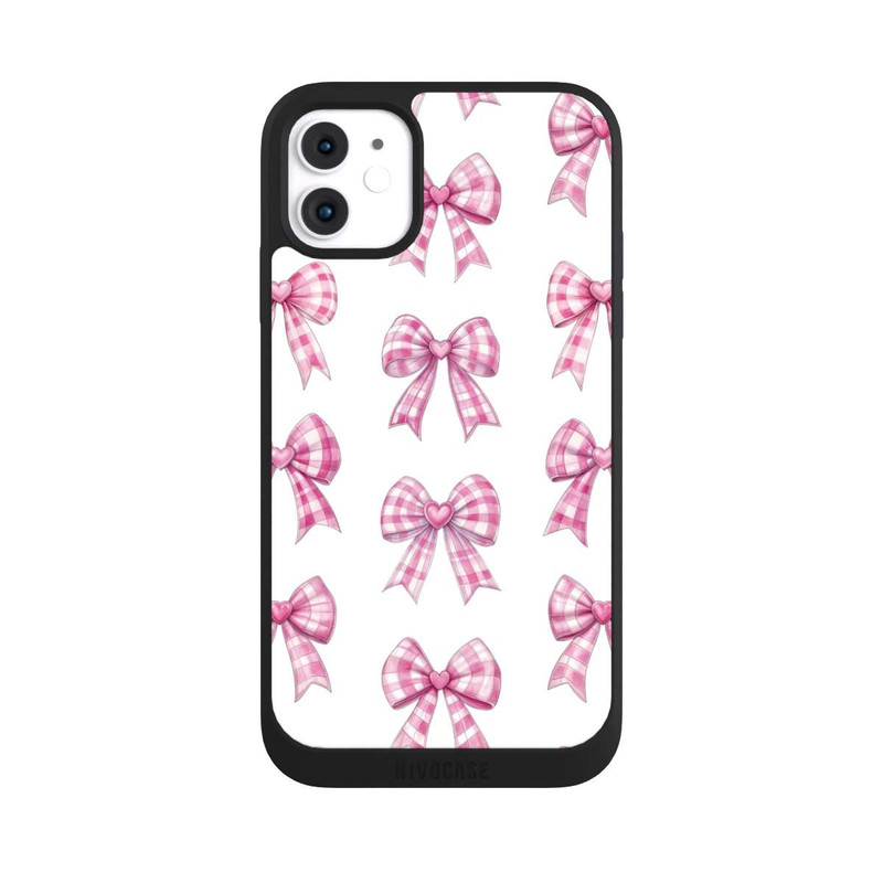 iPhone 11 NIVOpure Pink Gingham Hearts and Bows
