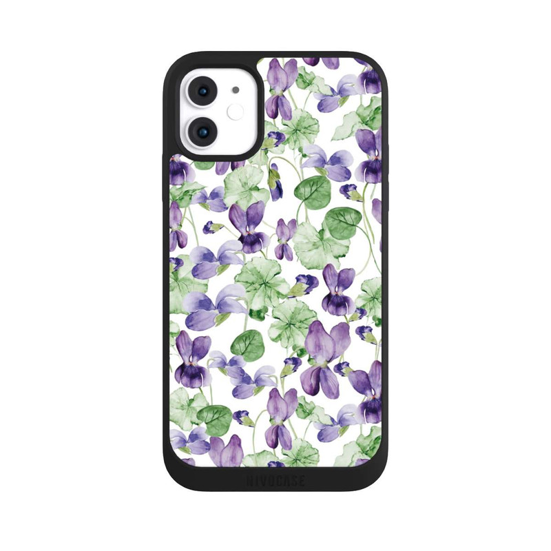 iPhone 11 NIVOpure Purple Wildflowers Pattern Watercolor