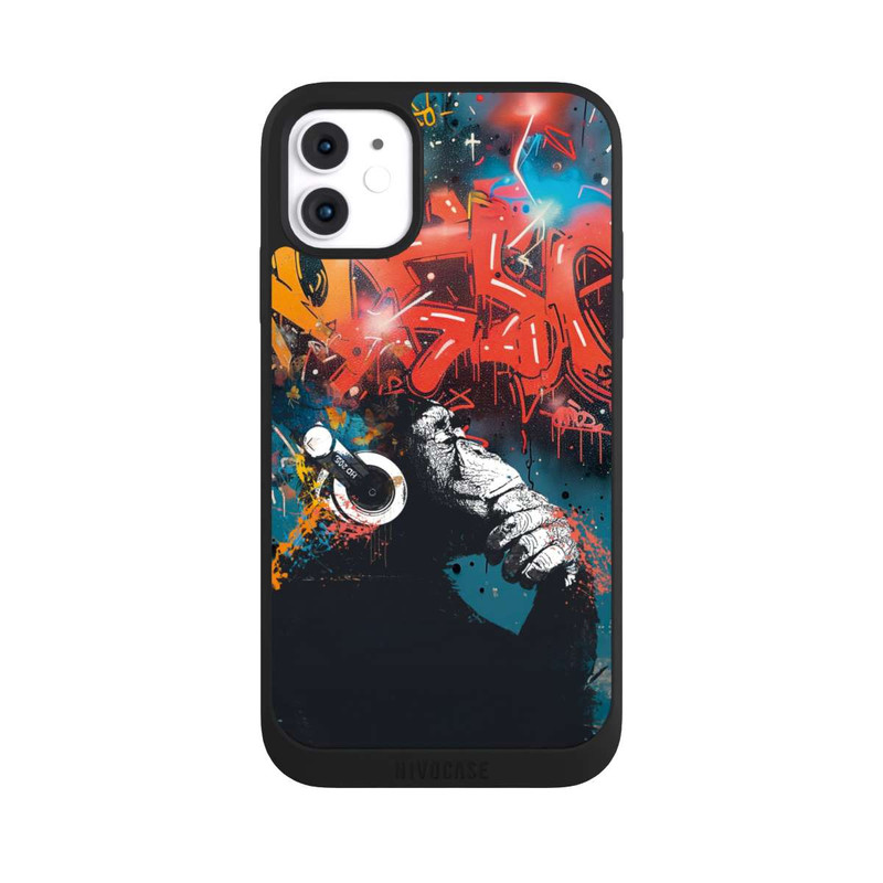 iPhone 11 NIVOpure Affe Stereo Kopfhörer Graffiti Street Art