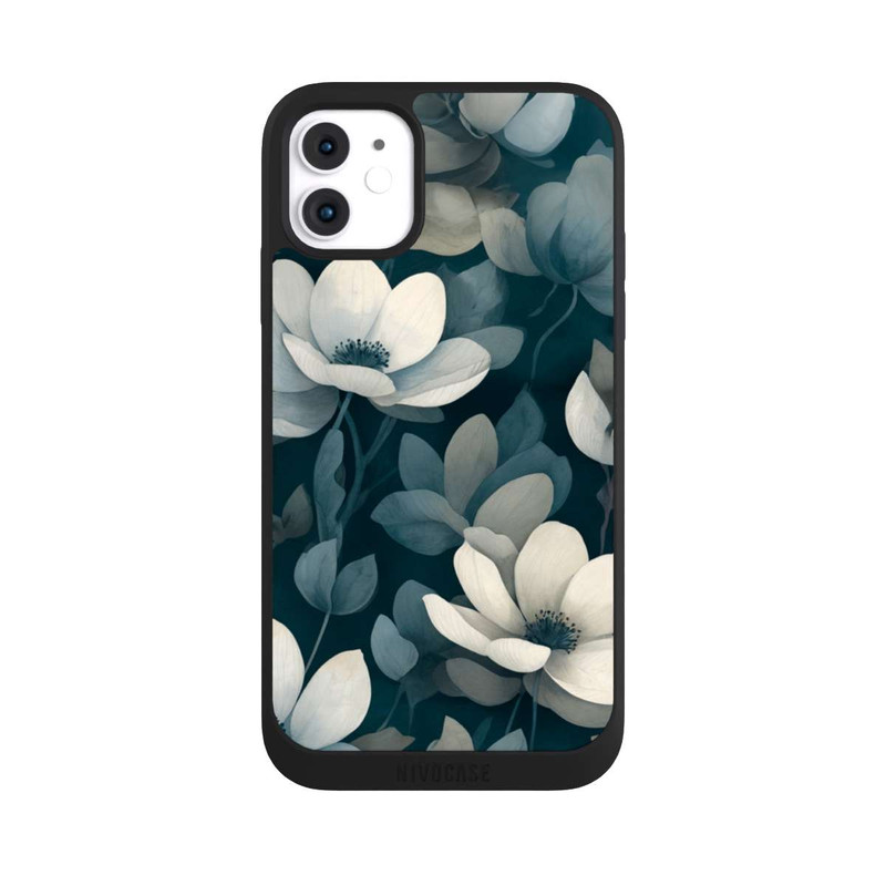 iPhone 11 NIVOpure Negative Flower Petrol White with AI