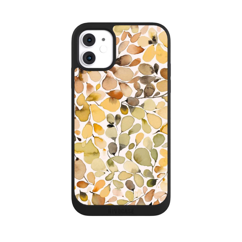 iPhone 11 NIVOpure Eucalyptus Watercolor Leaves Brown Autumn