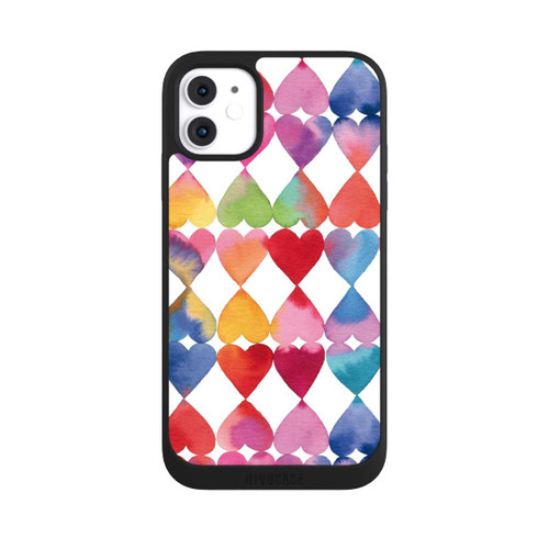 Apple iPhone 11 NIVOpure Colorful Watercolor Hearts Pattern