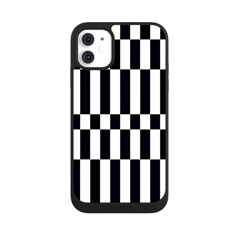 iPhone 11 NIVOpure Checked Abstract Bold Black and White Color Block