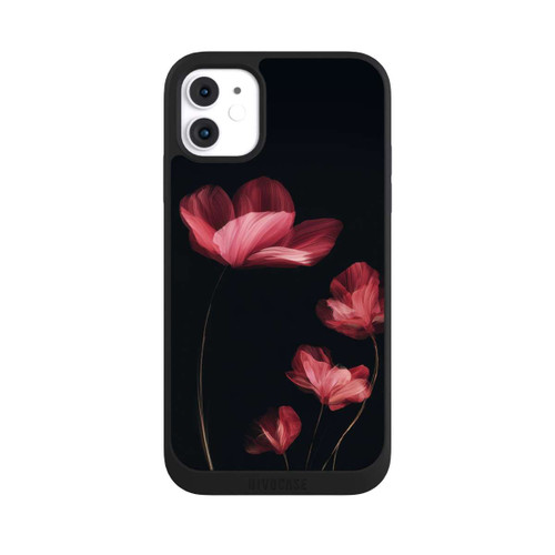 Apple iPhone 11 NIVOpure Fleurs Bordeaux Noires
