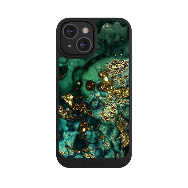 iPhone 13 Mini NIVOpure Cyan Glitzer Marmorlook