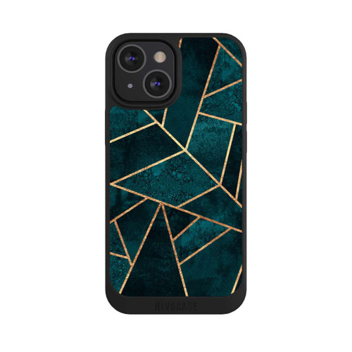 Apple iPhone 13 Mini NIVOpure Tief Blaugrün Stein Gold Druck