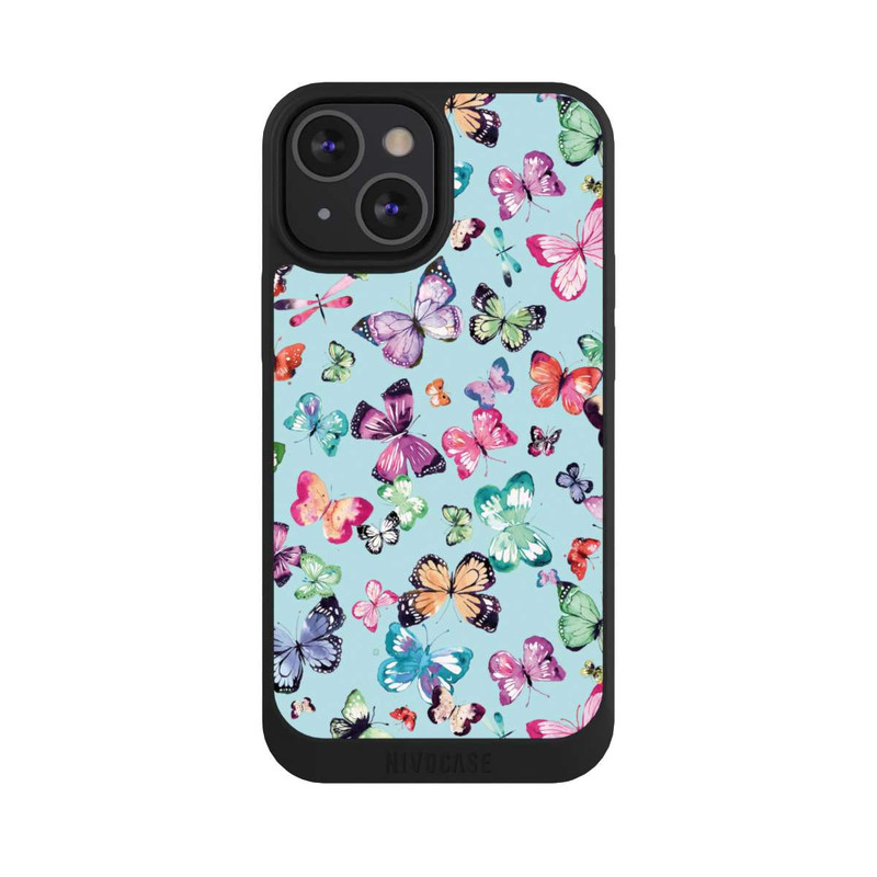 iPhone 13 Mini NIVOpure Butterflies Pink Orange Blue