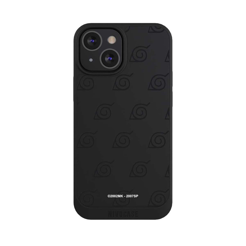 iPhone 13 Mini NIVOpure Konoha Pattern Noir sur Fond Transparent