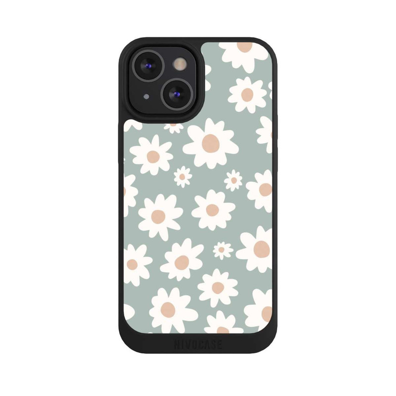 iPhone 13 Mini NIVOpure Gänseblümchen Muster grün