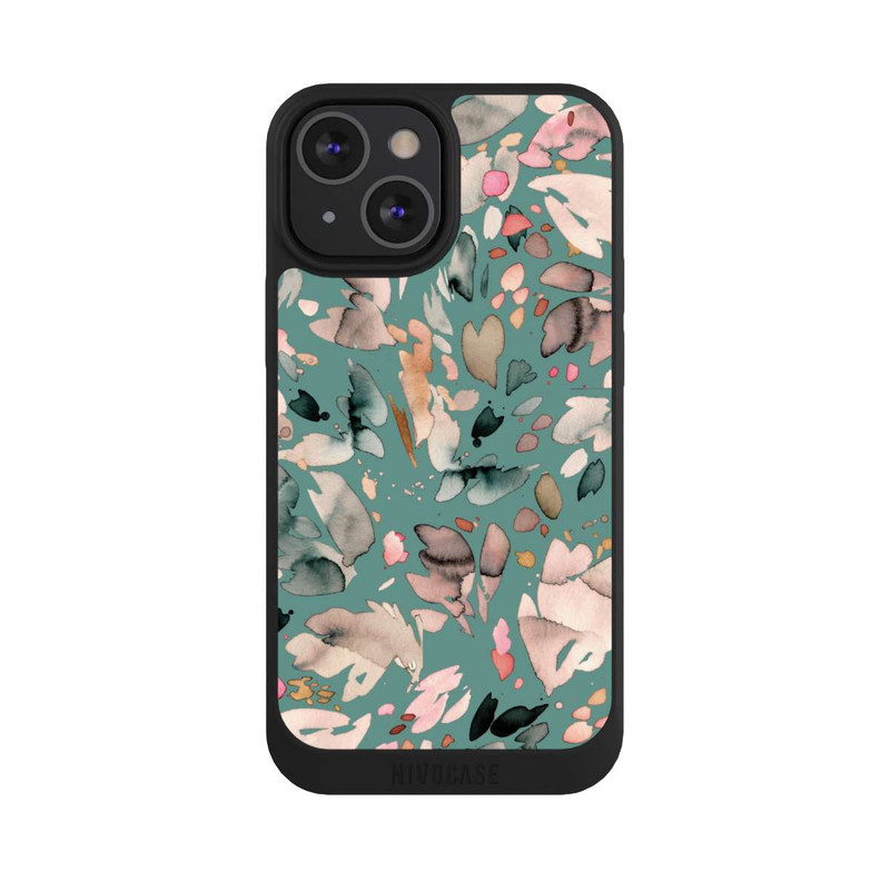 iPhone 13 Mini NIVOpure Abstrakte Blumenblätter grün