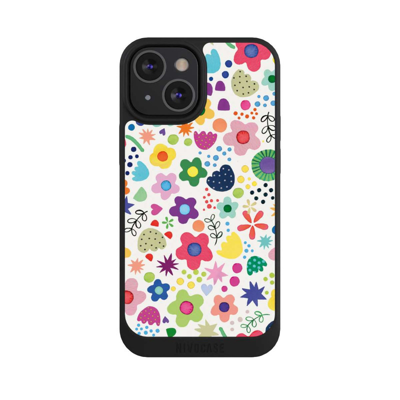 iPhone 13 Mini NIVOpure Psychedelische Blumen bunt
