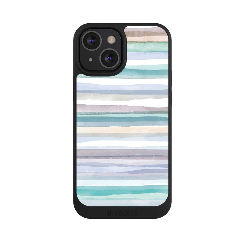 iPhone 13 Mini NIVOpure Pastellfarbene Streifen Blau