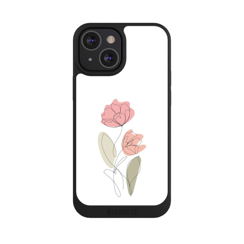 iPhone 13 Mini NIVOpure Dessin Au Trait Fleur Rouge