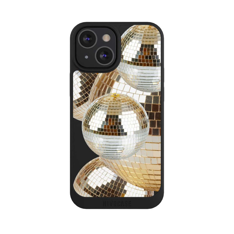 iPhone 13 Mini NIVOpure Discokugel Gold Transparent mit KI