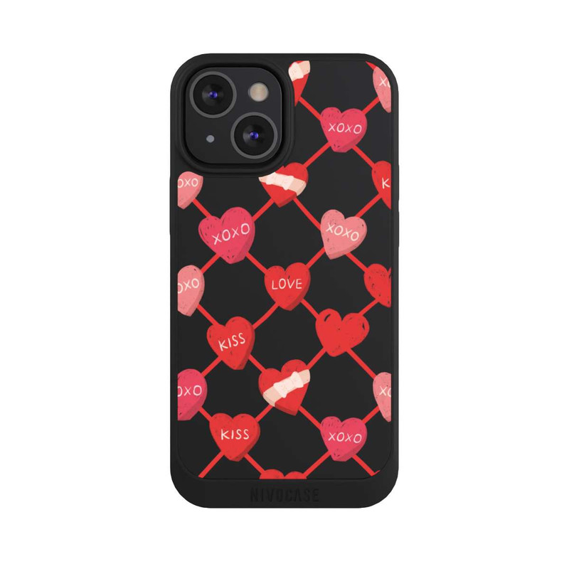 iPhone 13 Mini NIVOpure Heart Pattern XOXO Red