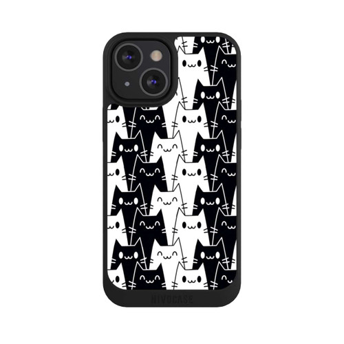 Apple iPhone 13 Mini NIVOpure Katzentapete Schwarz Weiß